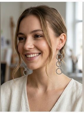 Triple Round Earrings